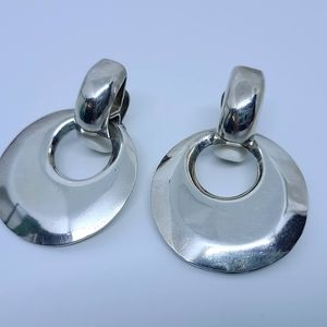 Vintage Taxco Mexican Artisan Made Sterling silver Clip-On Earrings